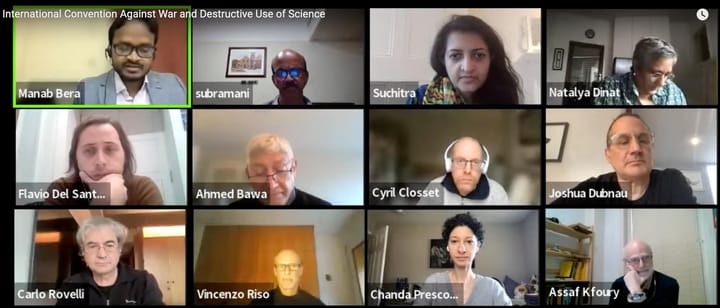 Screen capture of Scientists Against Israeli Apartheid, Occupation and Genocide in Gaza event, 9 December 2023. 